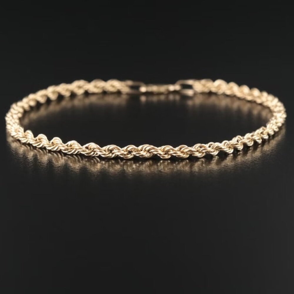 10k Gold Rope Chain Bracelet (or anklet).